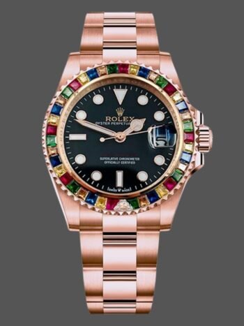 Réplica del Rolex Yacht-Master 116695 Everose Gold Black Dial 40 mm para hombre