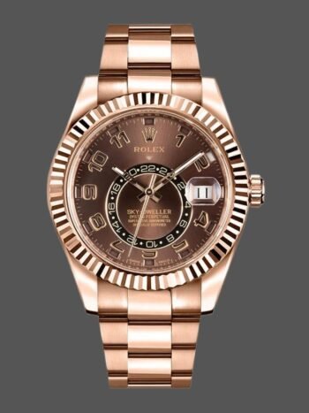 Réplica del Rolex Sky-Dweller 326935 Everose Gold Chocolate con esfera árabe de 42 mm para hombre