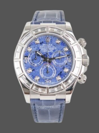 Replica Rolex Daytona 116589BR Men's Watch Sodalite Dial 40mm Baguette Diamond Bezel