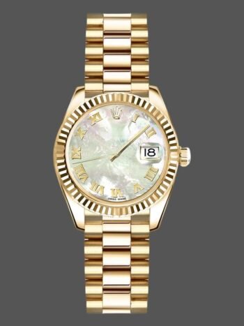 Replica Rolex Datejust 179178 Women's Watch, White Mother of Pearl Dial, 26mm Yellow Gold