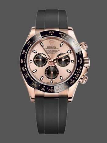 Replica Rolex Cosmograph Daytona 116515LN for men, black and pink dial, 40 mm