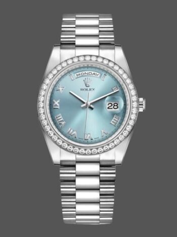 Replica Rolex Day Date 118346 Roman Ice Blue Dial 36mm watch