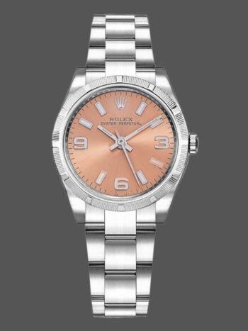 Replica Rolex Oyster Perpetual 177210 Women's Watch, Stainless Steel, Pink Dial, 31mm