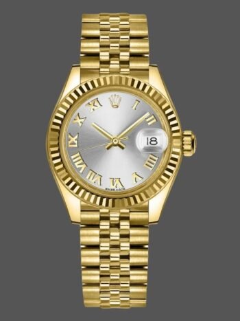 Rolex Datejust 279178 Women's Watch Replica Roman Silver Dial Yellow Gold 28mm
