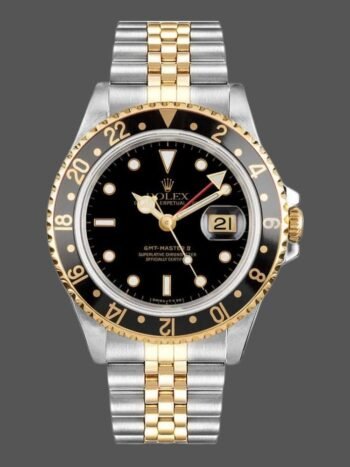 Réplica del reloj Rolex GMT-Master II 16713LN Oystersteel para hombre, oro amarillo, esfera negra, 40 mm