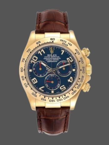 Replica Rolex Cosmograph Daytona 116518 for men, yellow gold, blue dial, 40 mm