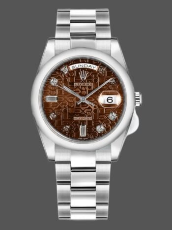 Rolex Day-Date 118209 Jubilee Replica Chocolate Brown Diamond Dial, 36mm, Unisex