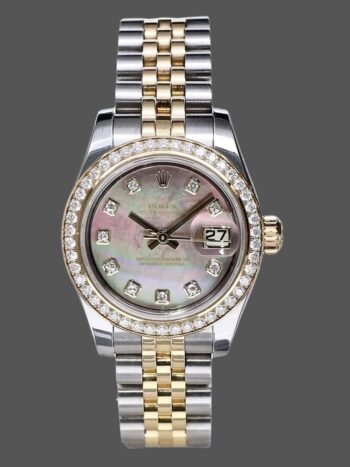 Replica Rolex Datejust 179383 Women's Watch, Black Mother of Pearl Dial, 26mm