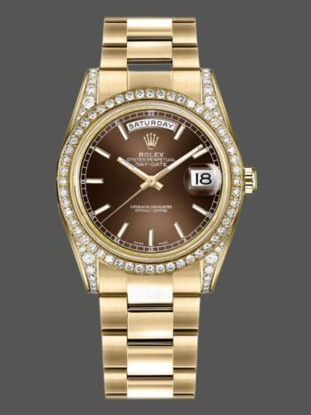 Replica Rolex Day-Date 118388 unisex watch with 36mm chocolate brown dial