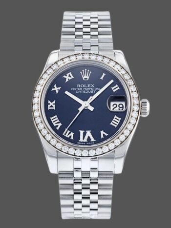 Replica Rolex Datejust 178384 Women's Watch Stainless Steel Blue Diamond Dial 31mm
