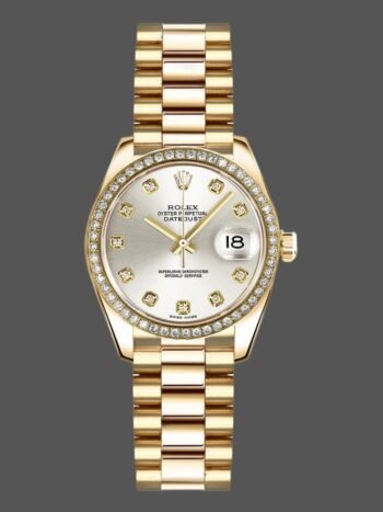 Replica Rolex Datejust 179138 Women's Watch, Silver Diamond Dial, 26mm