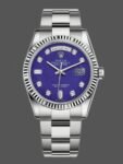 Replica Rolex Day-Date 118239 unisex watch, white gold, diamonds, lapis lazuli blue dial, 36 mm