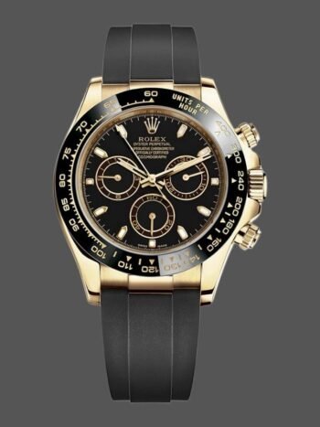 Replica Rolex Daytona 116518LN for men, black dial, yellow gold, 40 mm