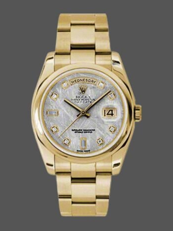 Replica Rolex Day-Date 118208 unisex watch with 36mm meteorite gray diamond dial