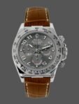 Rolex Daytona 116519 Men's Watch Replica Gray Dial Brown Leather Strap 40mm