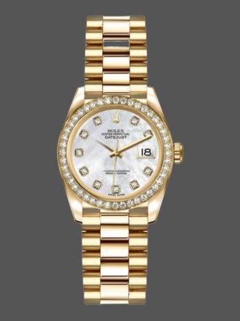 Replica Rolex Datejust 179138 Women's Watch, Mother of Pearl and Diamond Dial, 26mm
