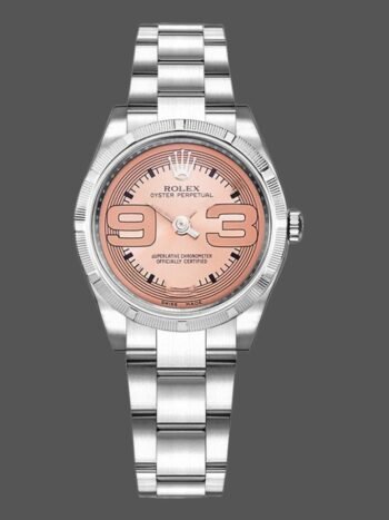 Replica Rolex Oyster Perpetual 177210 Women's Watch, Pink Maxi Arabic Dial, 31mm