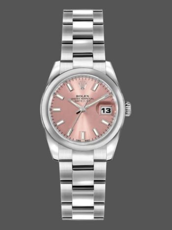 Rolex Datejust 179160 Women's Watch Replica Vaulted Bezel Pink Dial with Indexes 26mm