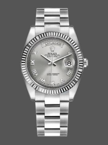 Replica Rolex Day-Date 118239 unisex watch with 36mm rhodium-plated Roman dial