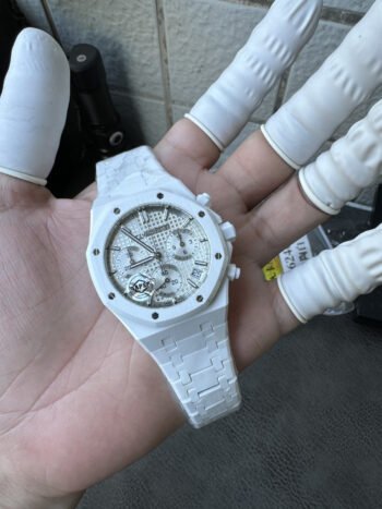 Réplica del reloj Audemars Piguet Royal Oak 26240, caja de cerámica, esfera blanca, APS Factory, 41 mm