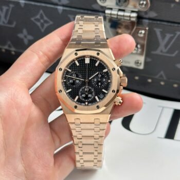 Audemars Piguet Royal Oak 26240 Replica Watch, Rose Gold Dial, Black, APS Factory, 41mm