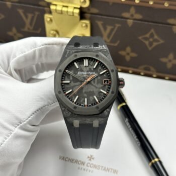 Réplica del reloj Audemars Piguet Royal Oak DiW 15500 con caja de carbono y segundero naranja de 41 mm