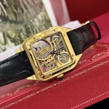 Réplica del reloj Cartier Santos WHSA0031, correa de piel de cuarzo, 31 x 43 mm