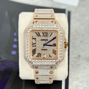 Replica Cartier Santos men's watch with the highest quality diamonds (39.8 mm)