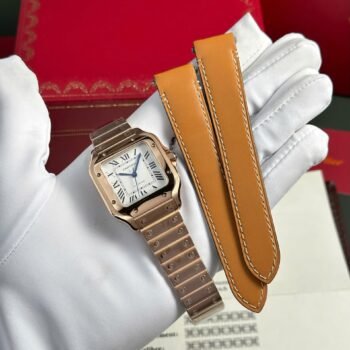 Replica Cartier Santos Women's Watch, White Dial, BV Factory, 35.2mm