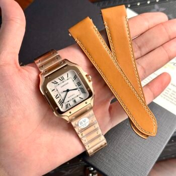 Replica of the Cartier Santos watch in 39.8 mm BV Factory rose gold