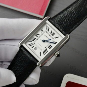[hot-selling model]Cartier Tank Solo Fake Watches, White Dial, Leather Strap, AF Factory, 41mm