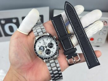 Relojes de imitación de lujo Omega Speedmaster Silver Snoopy Award, esfera blanca, bisel negro de 42 mm