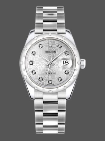 Replica Rolex Datejust 178344 Silver Jubilee watch with 31mm diamond dial for women