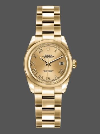 Replica Rolex Datejust 179168 women's watch, champagne Roman dial, 26 mm