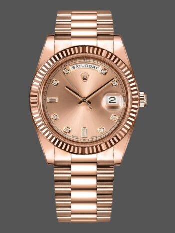 Replica Rolex Day-Date 218235 Men's Champagne Diamond Dial Rose Gold 41mm