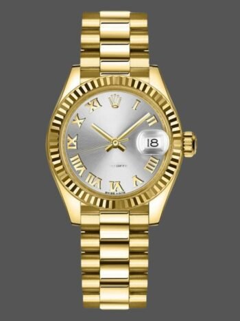 Rolex Datejust 279178 Women's Watch Replica Silver Roman Dial Fluted Bezel 28mm