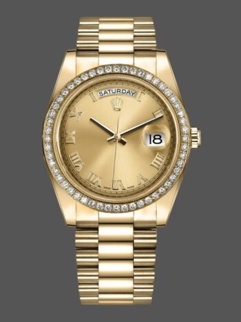 Rolex Day-Date 218348 Men's Replica Watch, Champagne Roman Dial, 41mm
