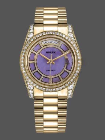 Rolex Day-Date Replica 118388, Yellow Gold, Lavender Violet Dial, 36mm, Unisex
