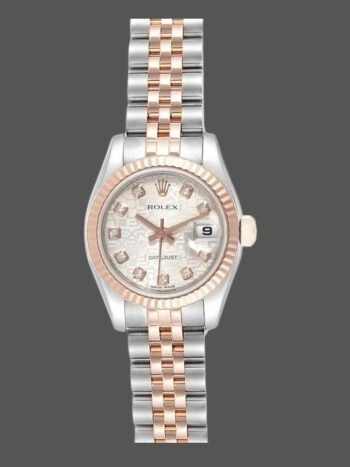 Replica Rolex Datejust 179171 women's watch, dial with fluted bezel and 26mm silver anniversary
