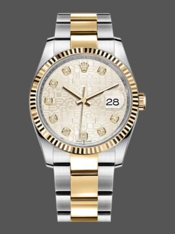 Réplica del reloj unisex Rolex Datejust 126233 con esfera plateada Jubilee de 36 mm