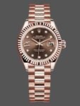 Rolex Datejust 279175 Chocolate Diamond Mark Watch Replica, Fluted Bezel, 28mm, for Women