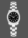 Replica Rolex Oyster Perpetual 176200 Women's Watch, Black Dial, Stainless Steel, 26mm