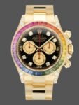 Replica Rolex Daytona 116528 Men's Watch Rainbow Bezel Black Diamond Dial 40mm