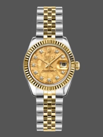 Rolex Datejust 179173 Women's Watch Replica Champagne Dial Fluted Bezel 26mm