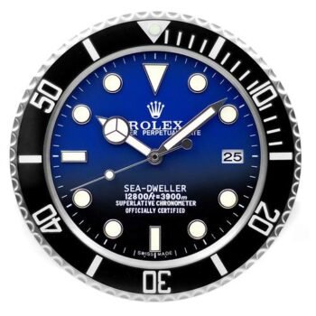 Reloj de pared Rolex Deepsea negro y azul