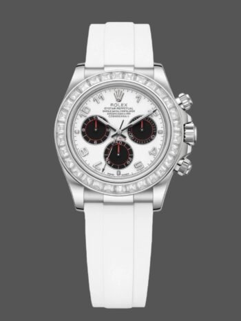 Rolex Daytona 116519 Diamond Edition with Rubber Strap and White Dial