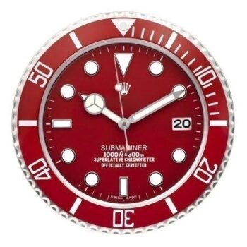 Rolex Submariner red wall clock
