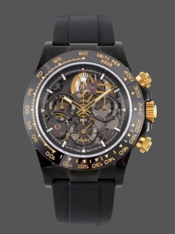 Reloj Rolex Daytona Blaken negro con esfera esquelética de espejo 1:1 de 40 mm para hombre