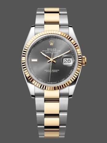 Replica of the unisex Rolex Datejust 126233 0036 watch with 36 mm slate gray dial