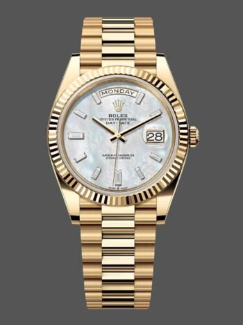 Rolex Day Date Oyster 40 mm Yellow gold President Mother of pearl and diamond dial M228238 0071